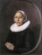 HALS, Frans Portrait of a Seated Woman Holding a Fn f Sweden oil painting artist